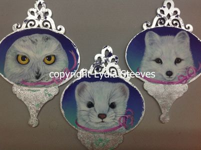 Winter White Ornament Trio Set Two Acrylic e-Packet